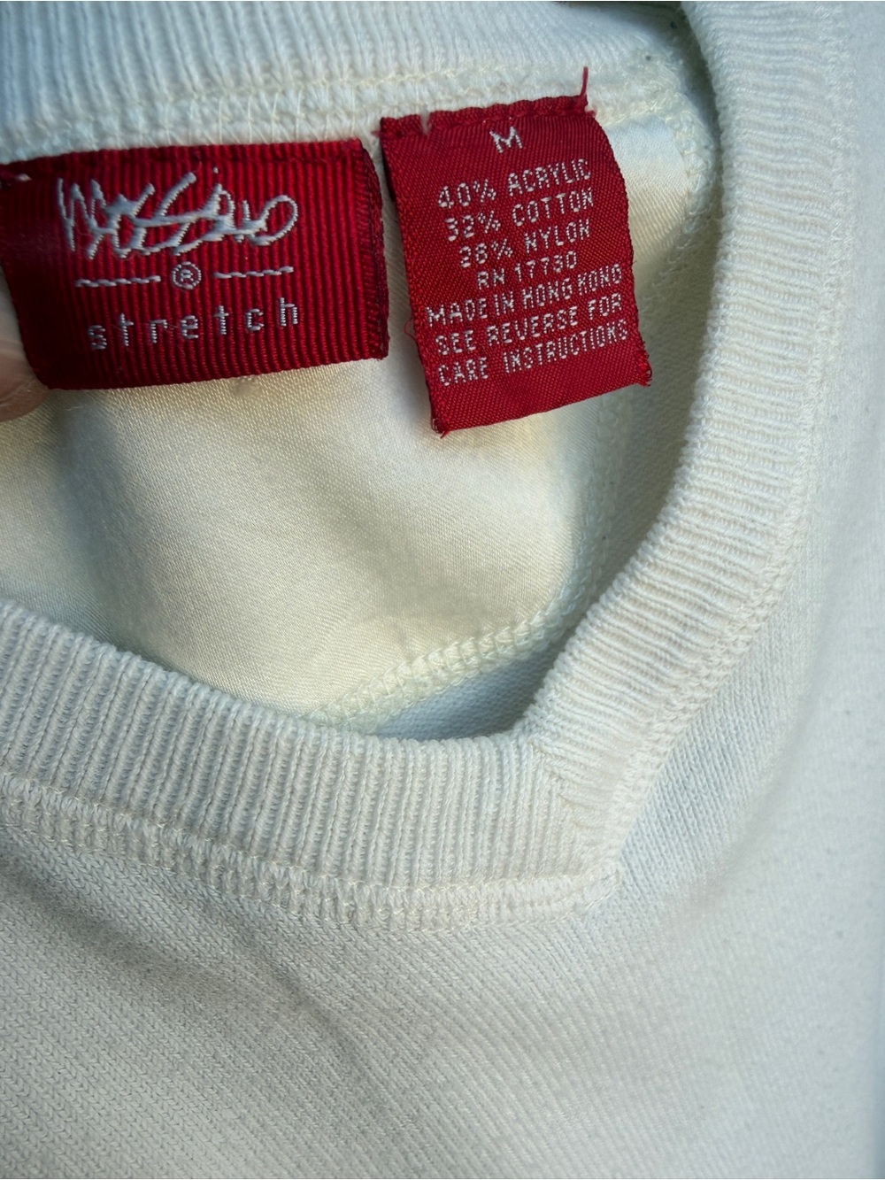 Mossimo Supply Co. Cream Crewneck Stretch Top